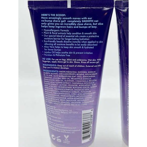 Completely Bare No-Bump Shave Gel Legs Bikini X2 PLUS Hair Inhibitor &Free Razor - Picture 12 of 14